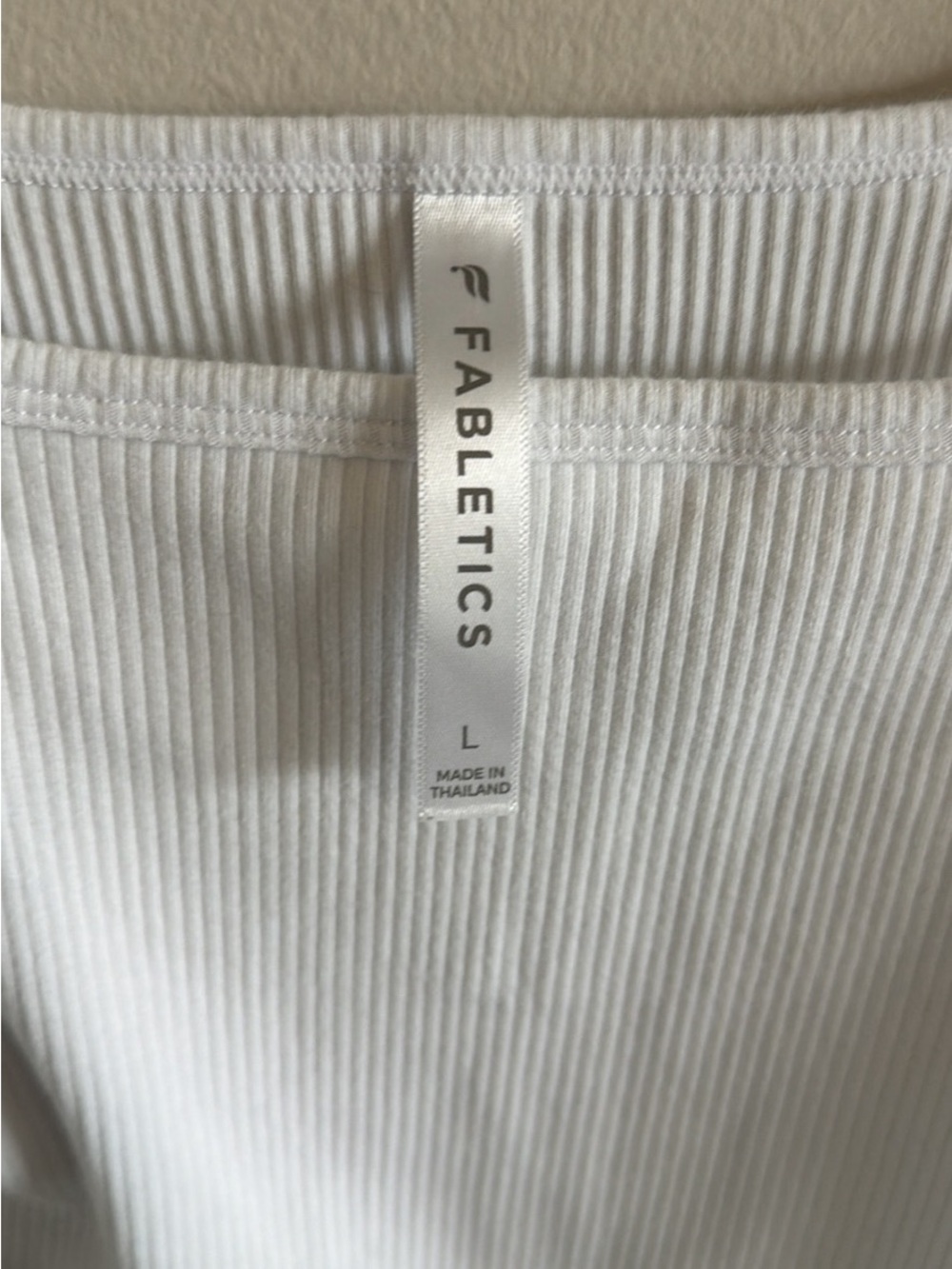 Fabletics White Ribbed Square Neck Tank - Picture 4 of 4